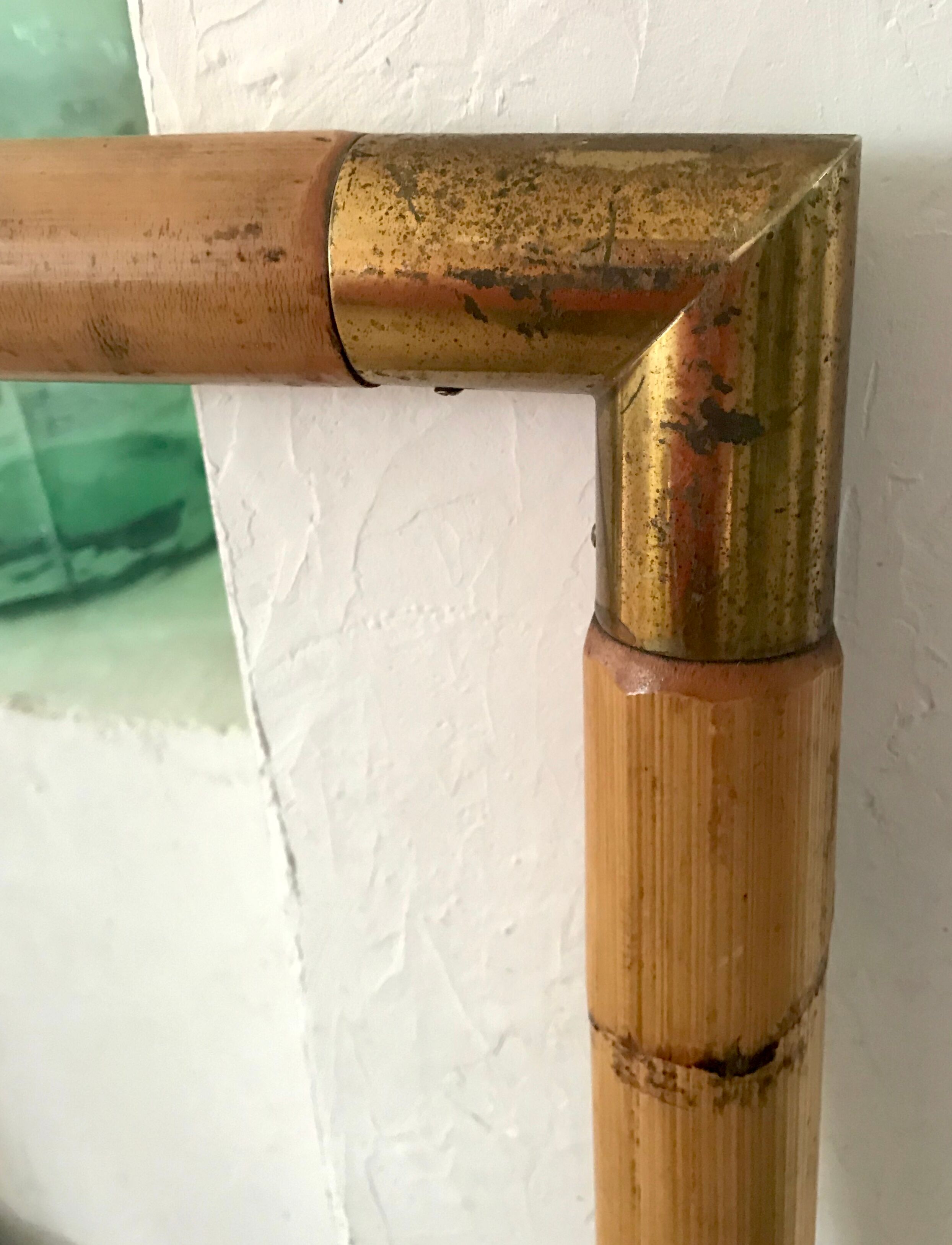 Vintage rattan and bamboo headboard