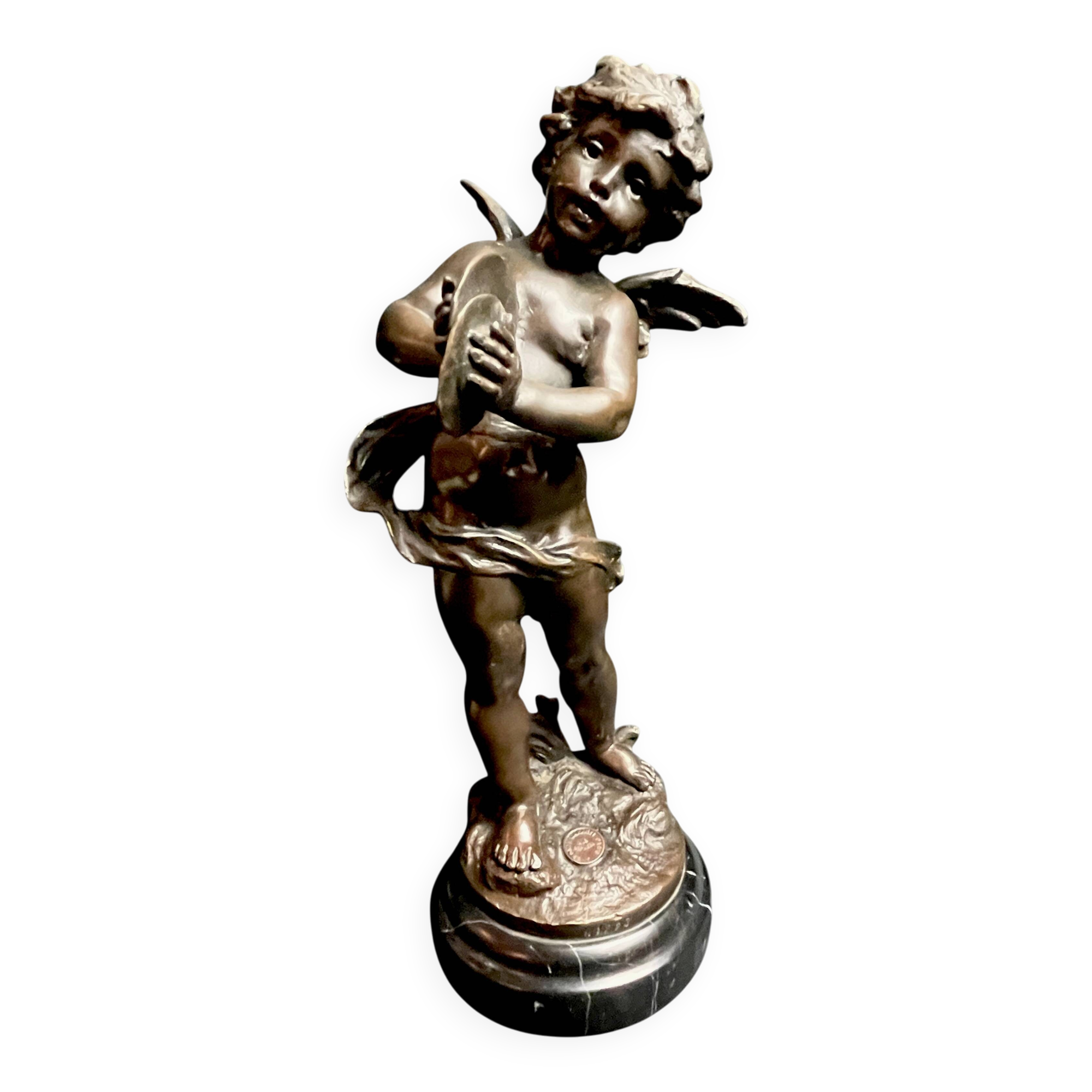 Moreau (after), bronze the angel with cymbals signed 20th century