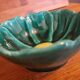 Vintage Slush Cup Green Flower Yellow Heart