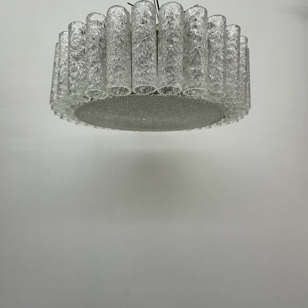 plafonnier lustre tubes en verre de Doria Leuchten, 1960s