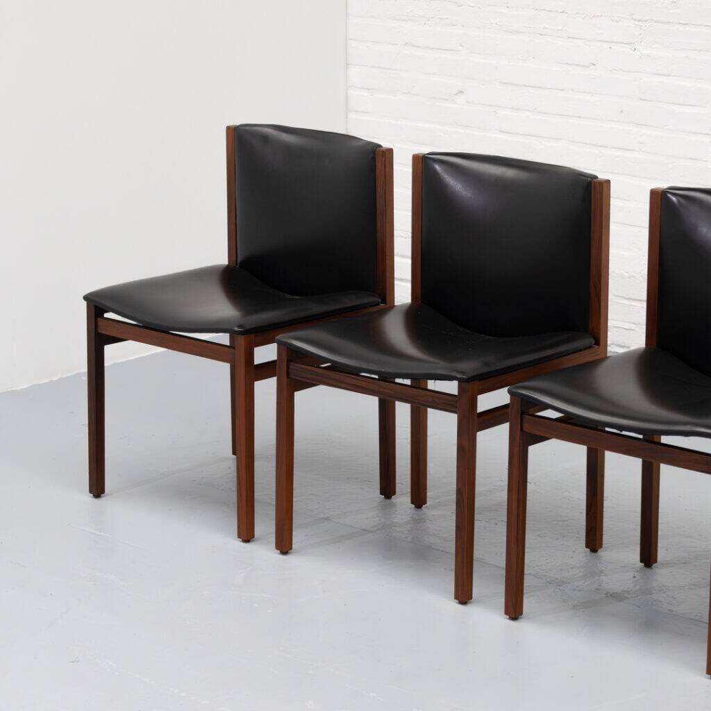 Italian Dining chair set by Tito Agnoli