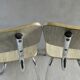 Pair of chairs in "wood" formica and gold edges, 1960s