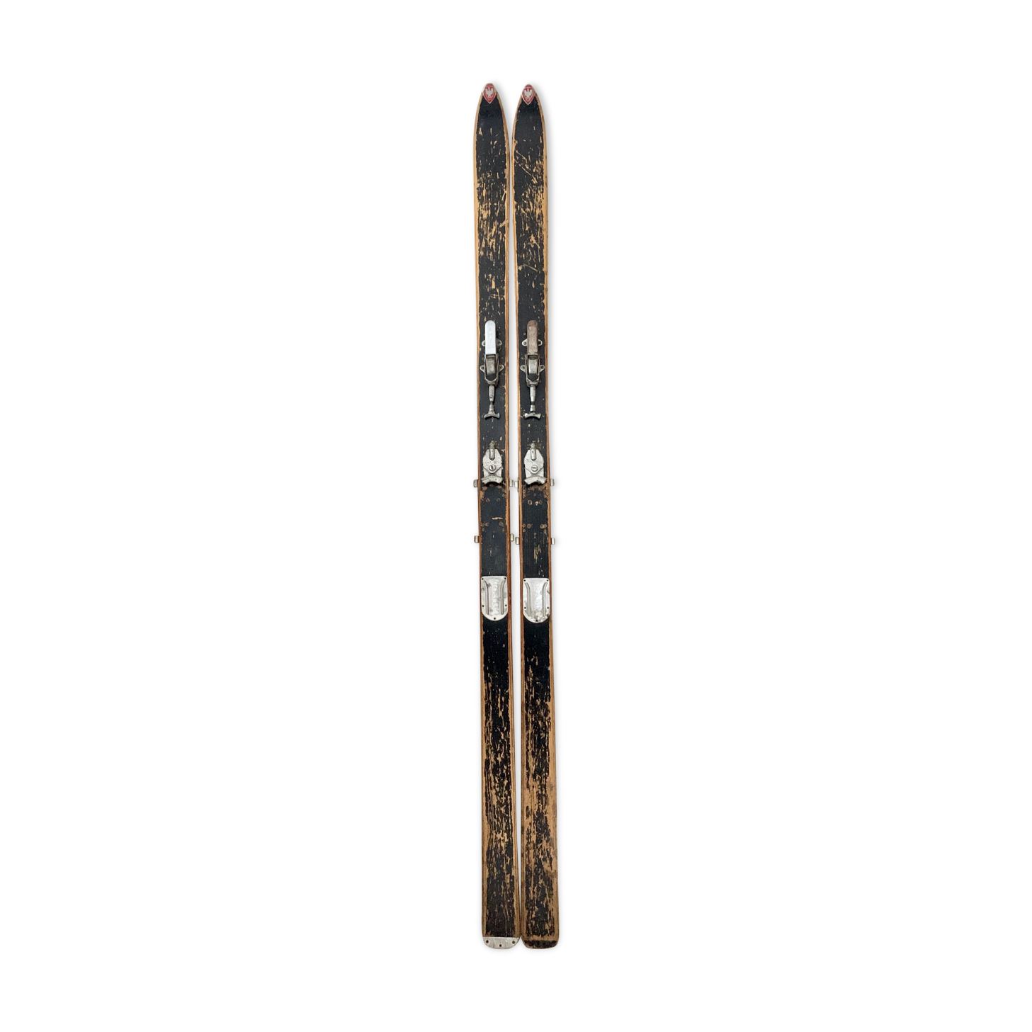 Paire de ski vintage en bois