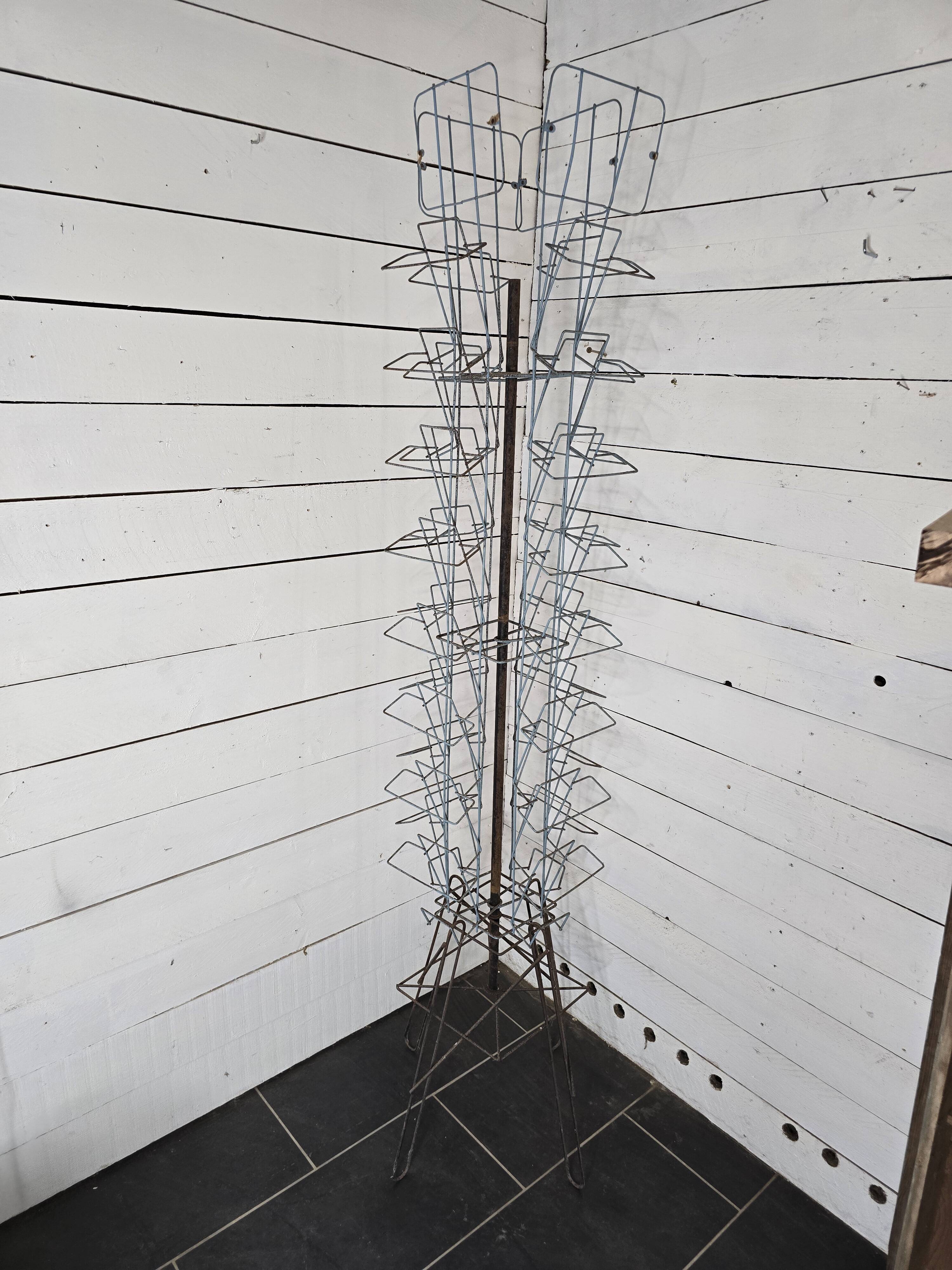 Wrought iron card holder on a stand