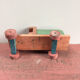 Toy green wooden truck 50's