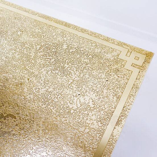 Hollywood Regency Brass Etched Side Table, 1950s