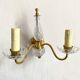 Pair of double glass and metal wall lights, 1960s