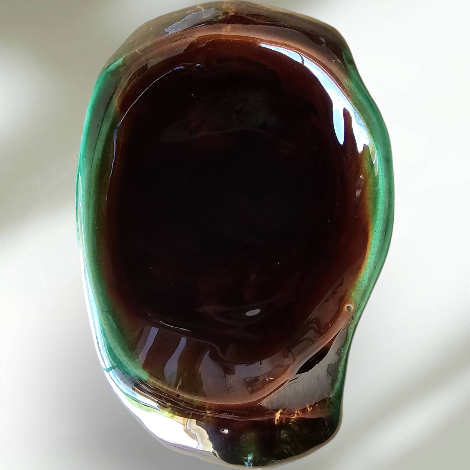 Vallauris glazed ceramic vase with an abstract shape
