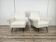 Italian armchairs from the 1950s in cream fabric with iron legs.