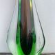 Green and red glass soliflore Sommerso Murano vase 1970
