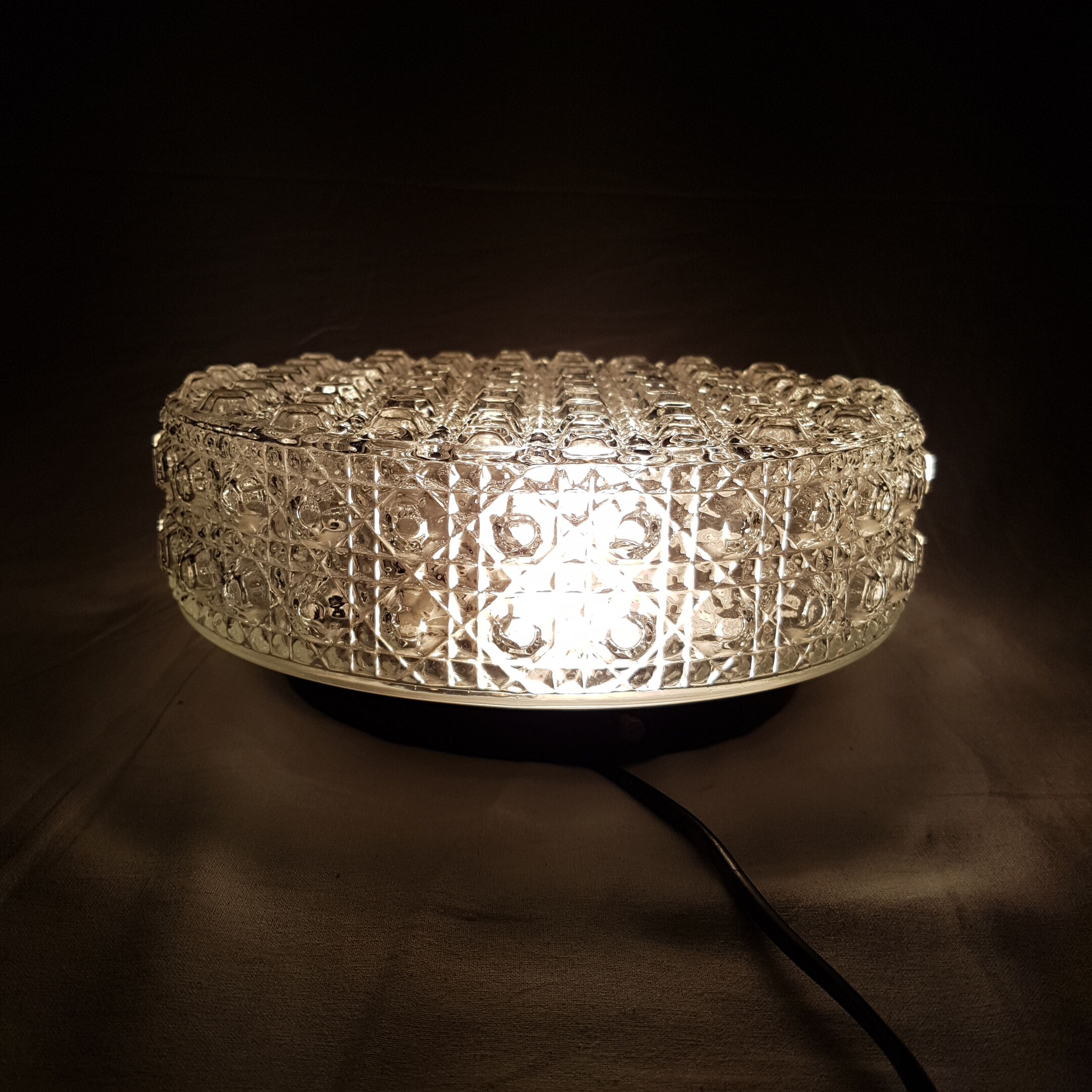 Round ceiling in cast glass vintage