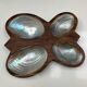 Wooden trinket tray with mother-of-pearl shells