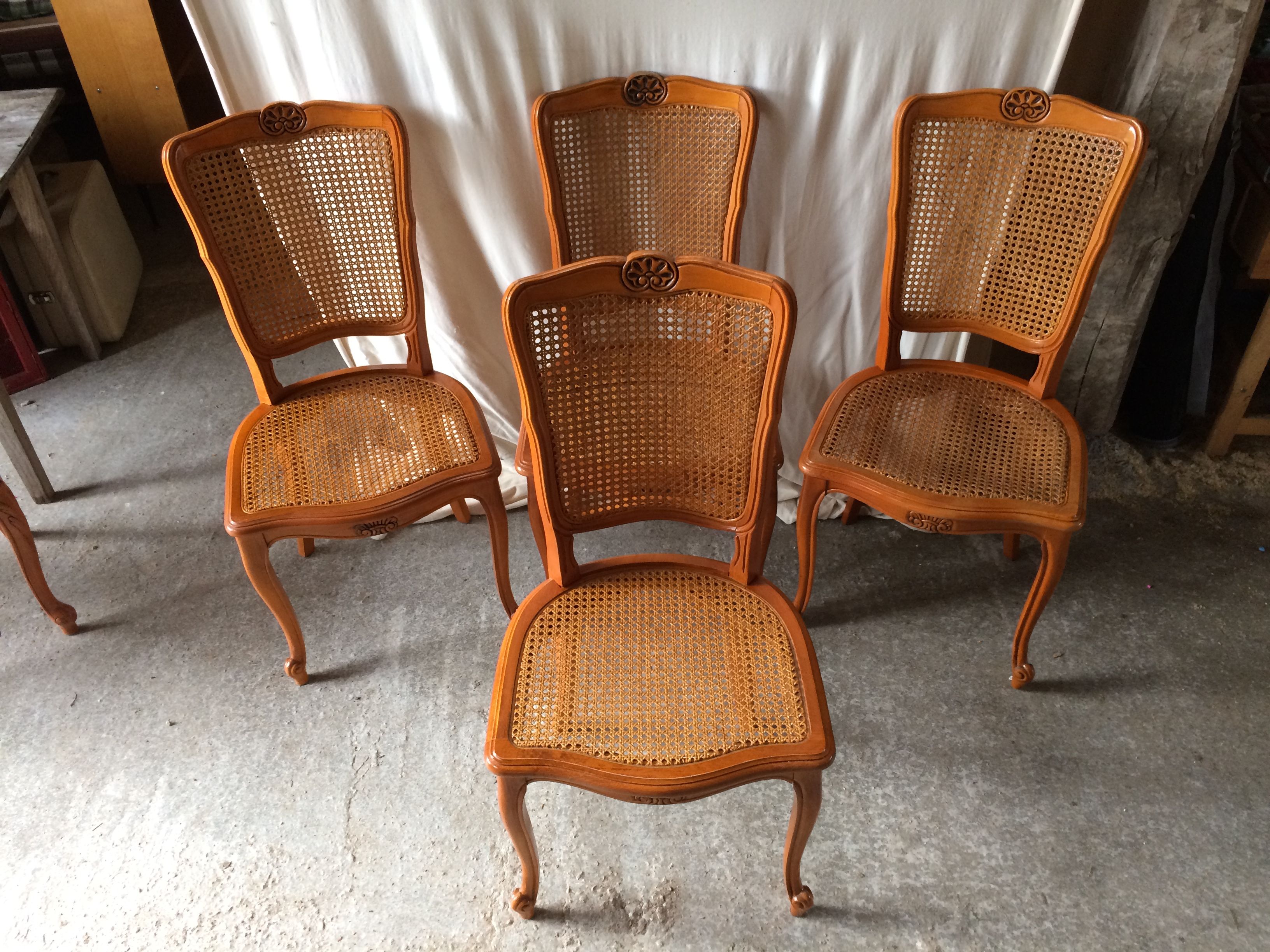 Series of 8 Chairs Style LOUIS XV Wood - Assise - Vintage Cannés File
