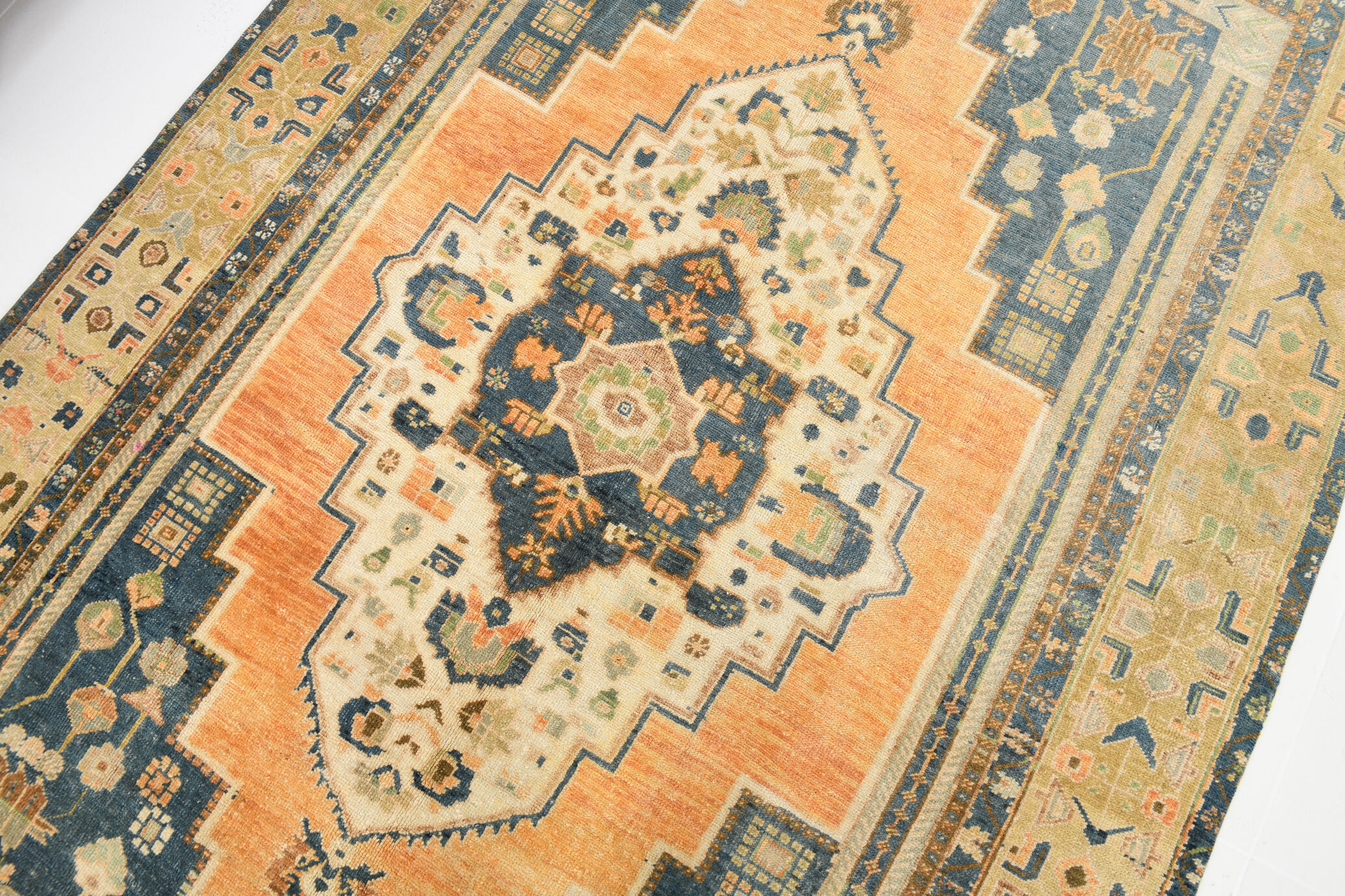 Tapis rustique primitif vintage noué à la main, 266x163Cm