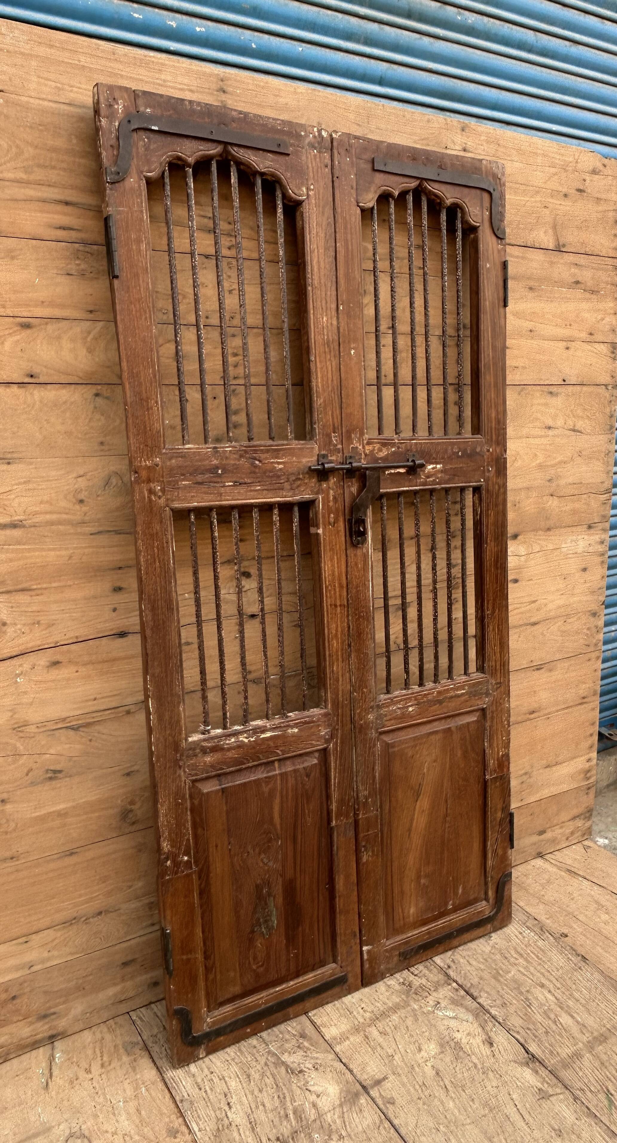 Teak patio door