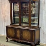 English 2-body mahogany display cabinet from the 70s