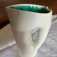 Two-Tone Matte Ceramic Pitcher / Organic Glazed Vintage G. Jouve P.