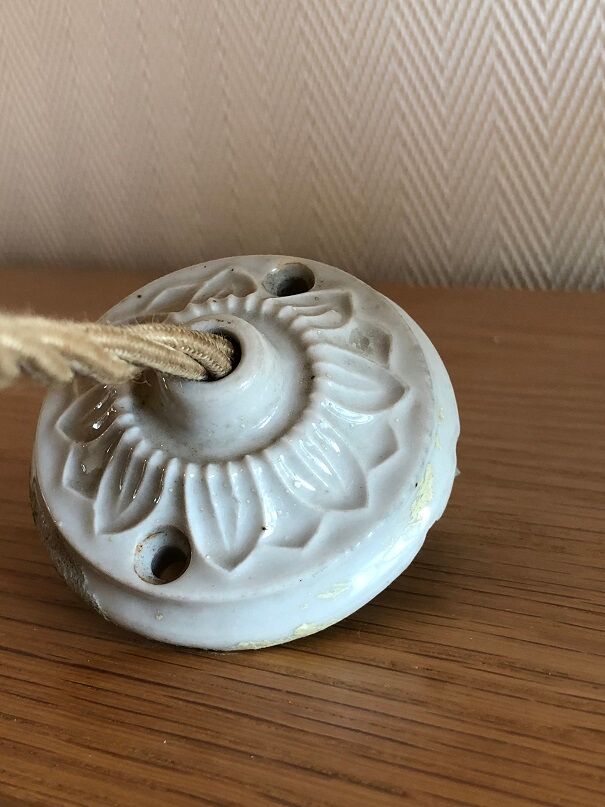 Striated glass suspension, modernist, from the 50s