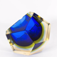 Cendrier Murano Mandruzzato bleu et jaune