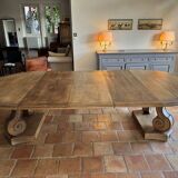 Large solid oak reception table