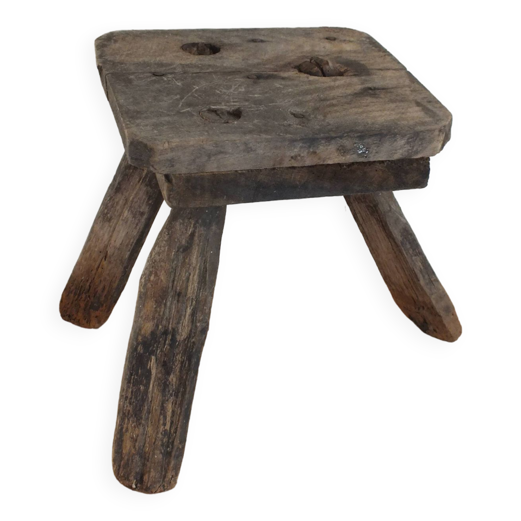 Small brutalist stool, norman farm tripod