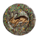 Plate in Gien earthenware, Rambouillet model, "hare" signed JB in the décor