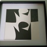 Tableau Vintage Art Optique - Victor Vasarely "Phantom" - Frame 40x40cm
