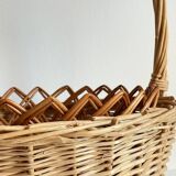 Set of 2 vintage rattan baskets