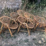Vintage 1960s bamboo rattan chairs