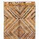 Vintage Hand-Knotted Tulu Runner Rug with Geometric Diamond Design in Brown, Orange and Earthy Tones, 100% Wool