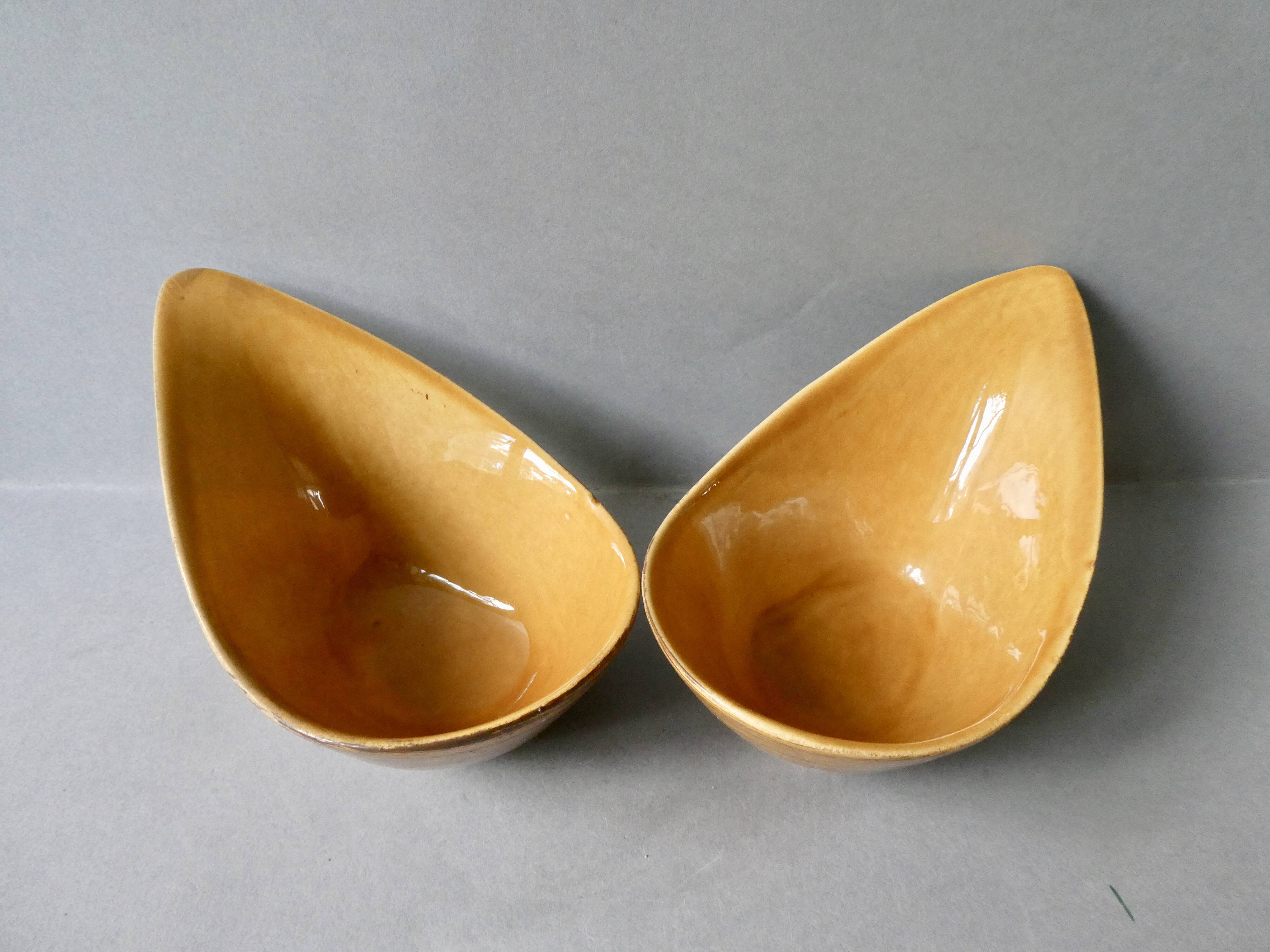 2 salins France ceramic raviers, Duras model, 60s