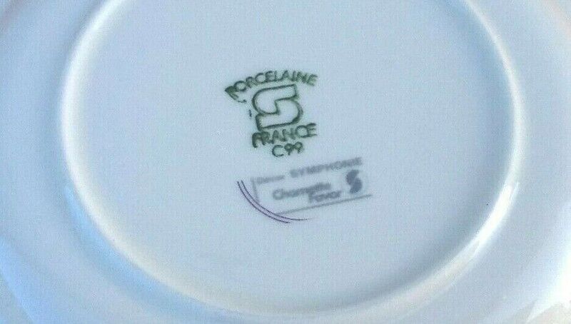 Suite of 6 cheese plates / dessert porcelain décor symphony