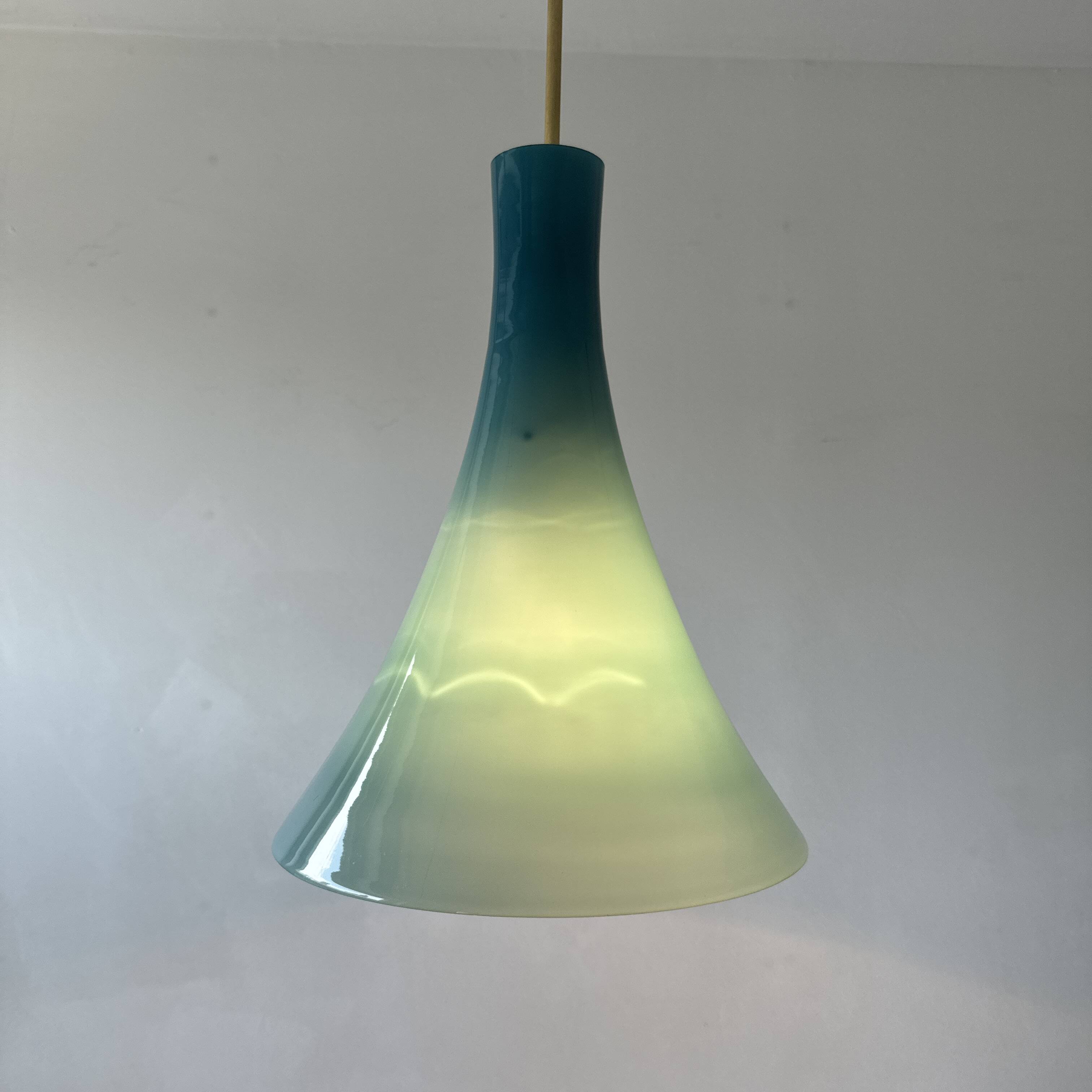 Antique vintage blue opaline chandelier