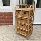 Vintage rattan chiffonier