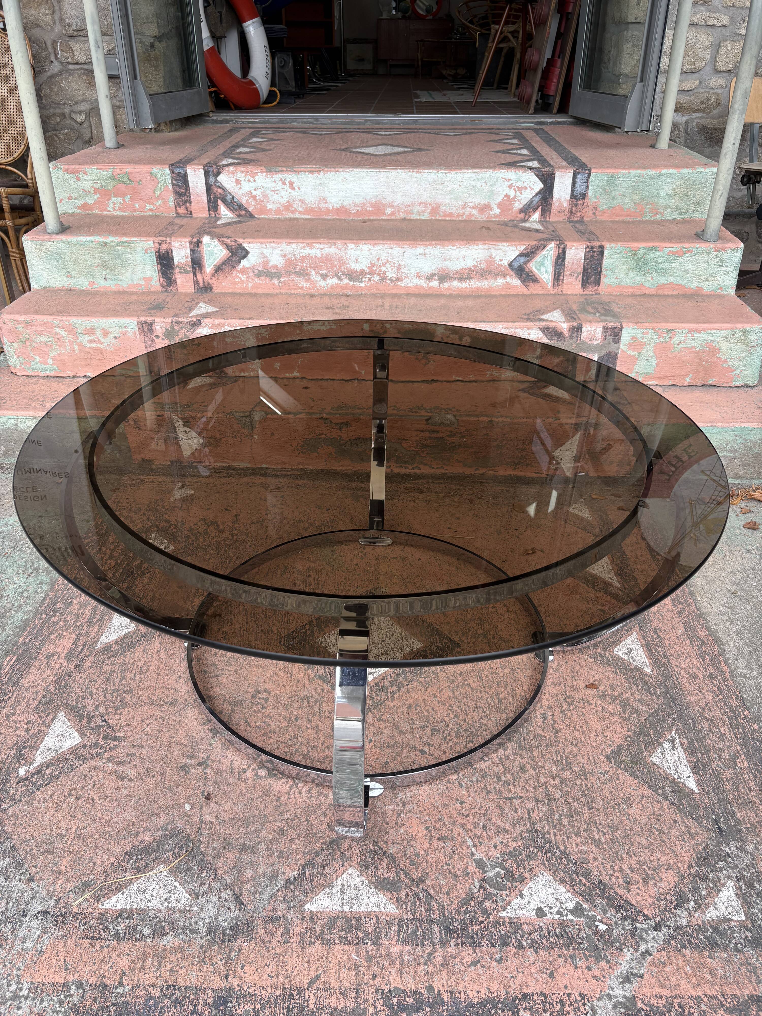Table basse Space en métal chromé vers 1970