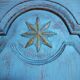 End 18th century wardrobe provençale all solid oak patinated blue by artisan cabinetmaker