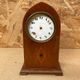 Antique mantel clock arched marquetry mahogany wood vintage