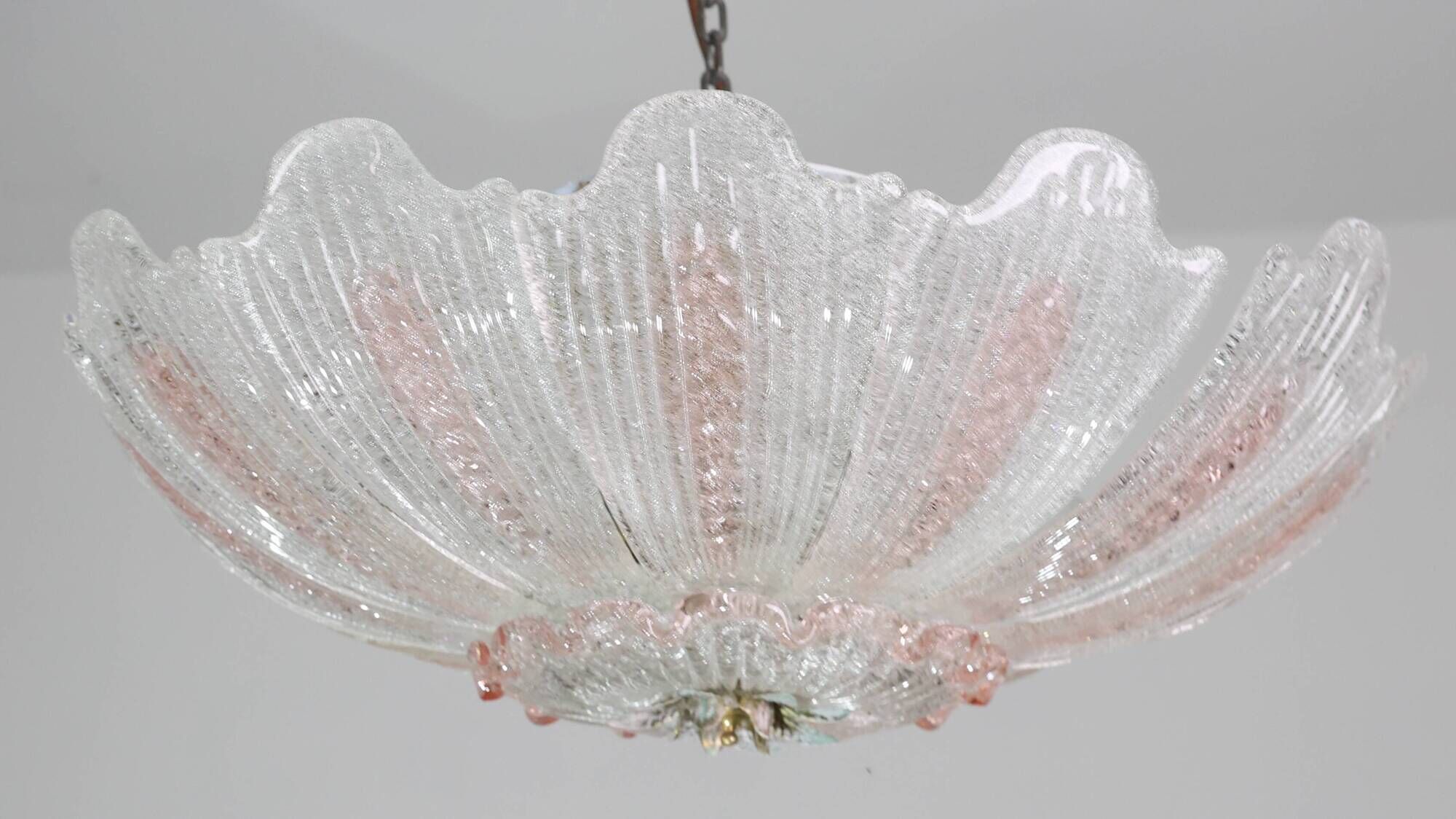 Milan, Pink Sunflower Murano Glass Ceiling Light Or Chandelier