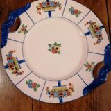 Art deco cake dish signed J. L'Avergne Limoges porcelain