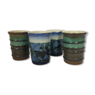Lot of 4 cups fat lava, Strehla, GDR