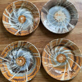 Series of 4 plates Pyroblan Sarreguemines vintage