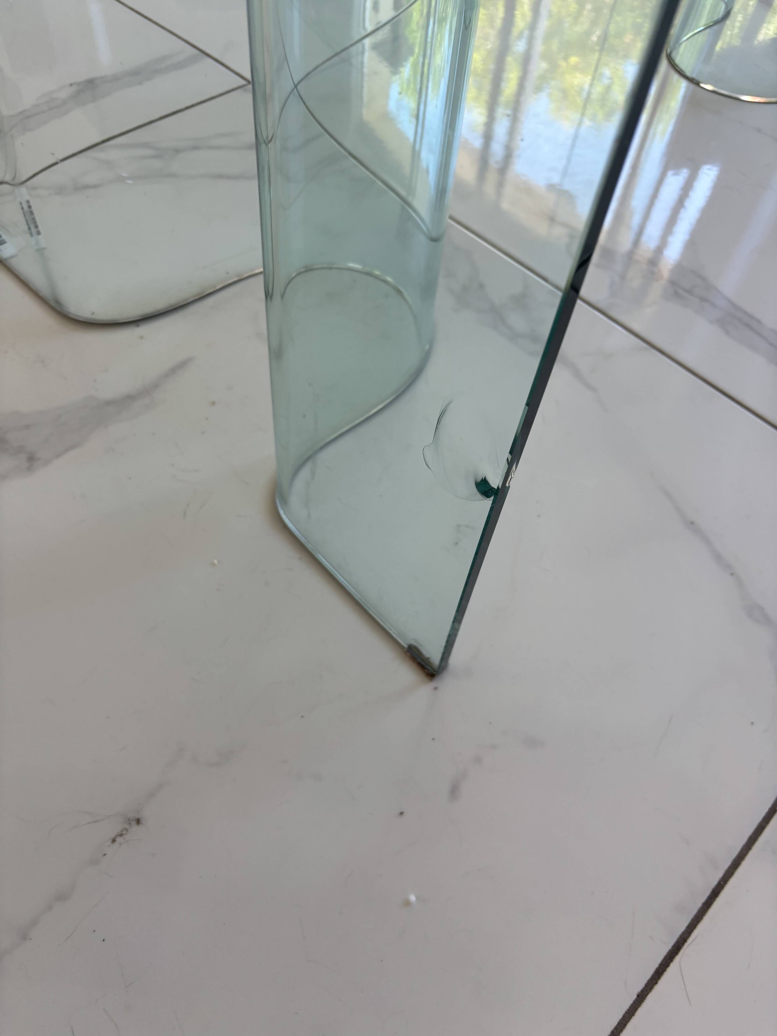 Curved glass dining table Fiam Italia