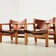 Borge Mogensen Pair of Spanish Chairs model 2226 for Fredericia Denmark 1958