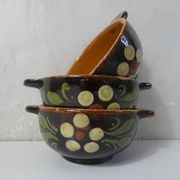 Set of 3 alsatian bowls in glazed terracotta