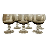 6 smoked glasses