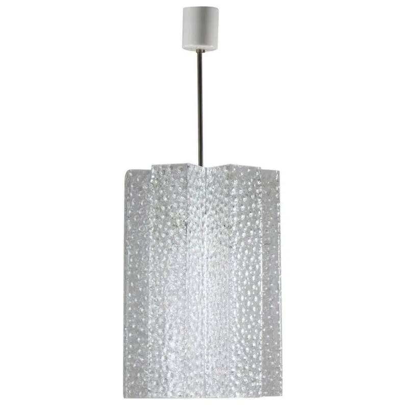 Vintage Glass Chandelier by Kamenický Šenov, 1960s