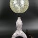 Vallauris vintage granite lamp, enamelled, signed, and globe pop