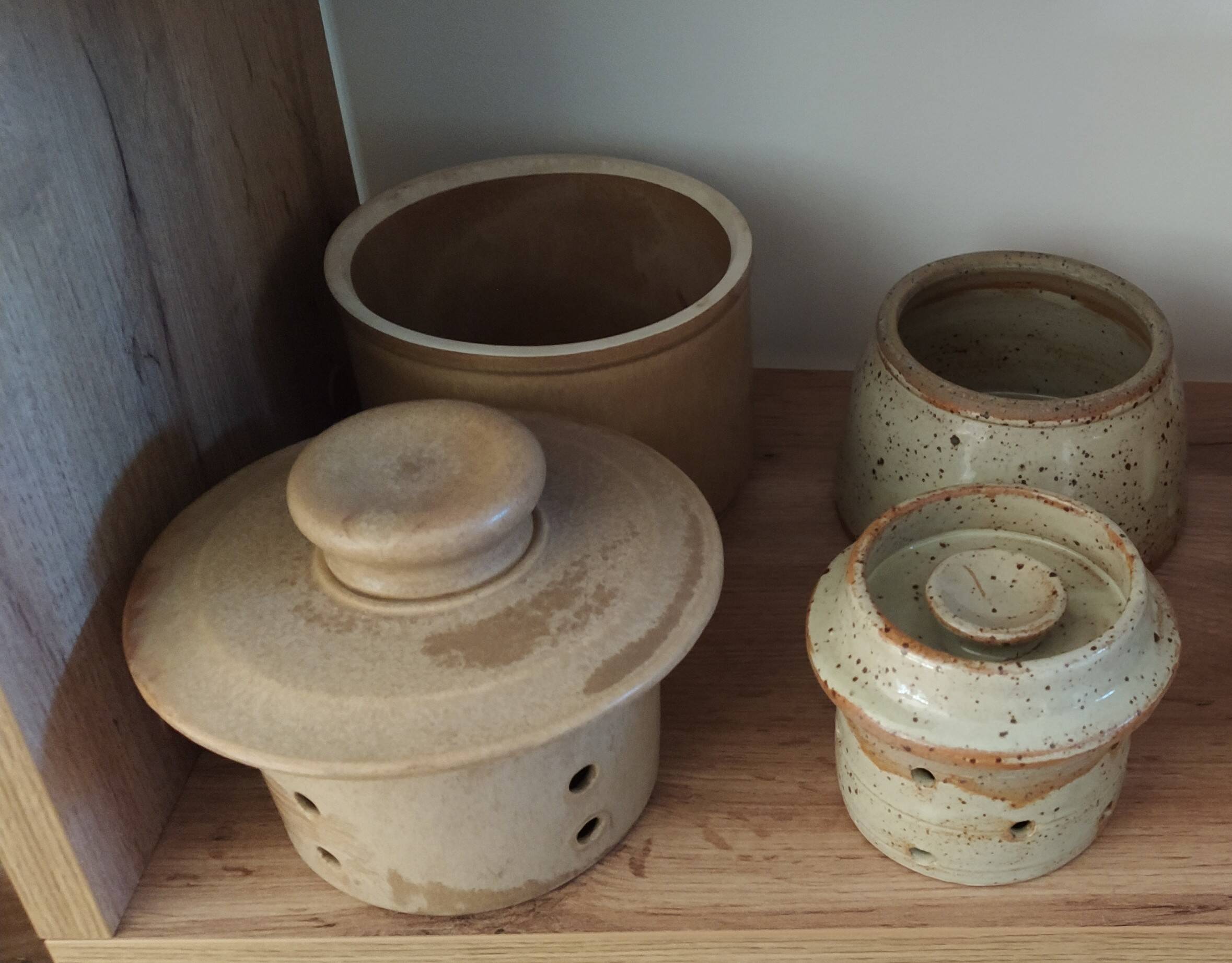 Set of 2 vintage water butter dishes.