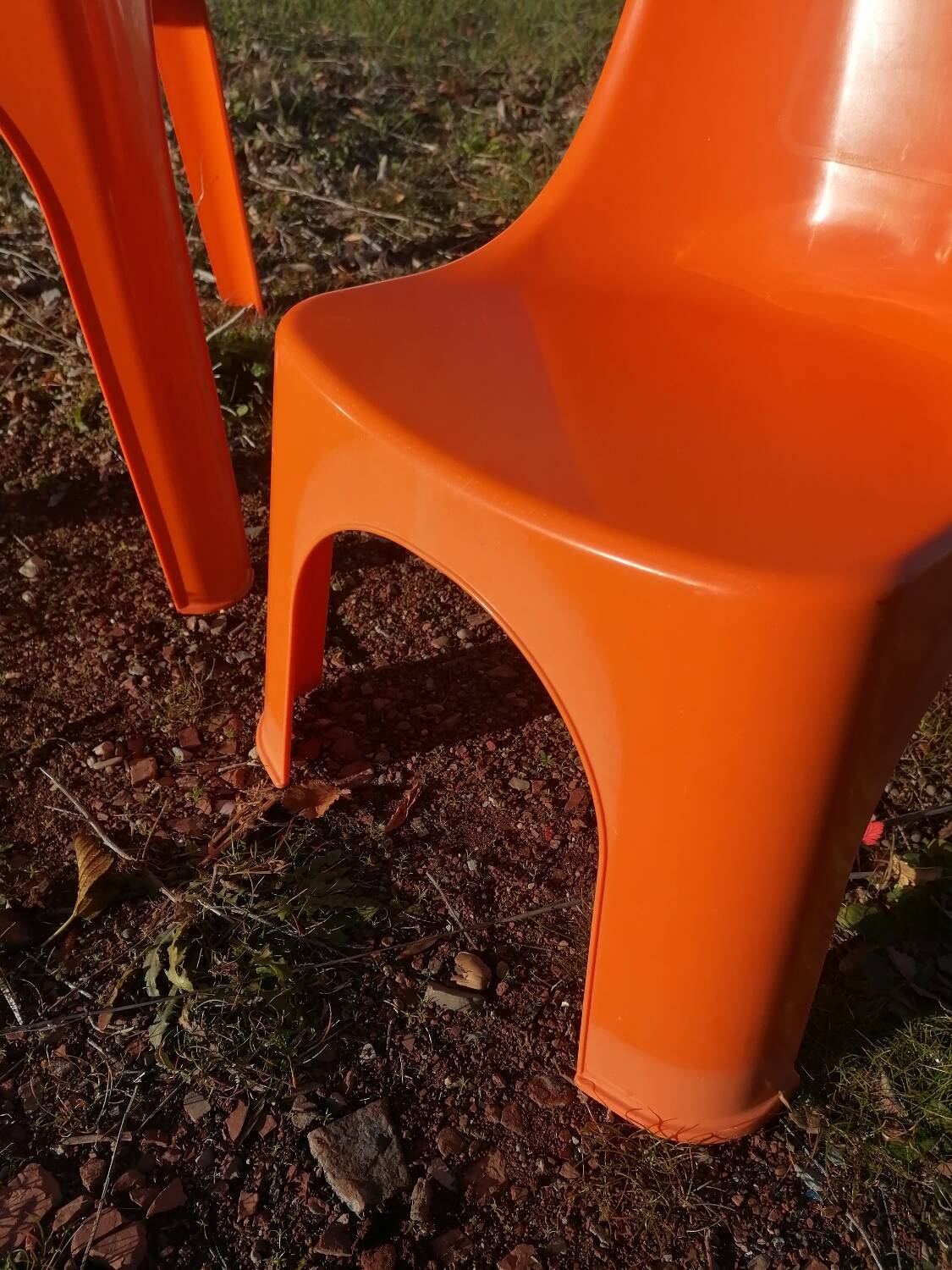 Children's orange table and chair set Progarden Italy