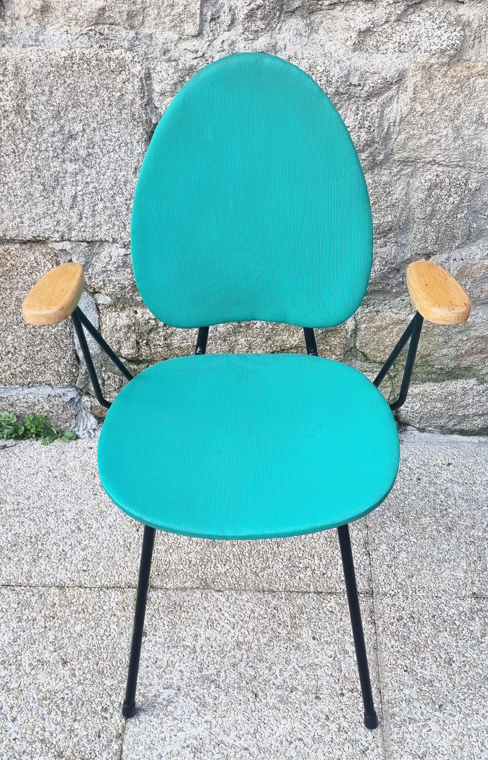 Armchair in metal and skai, 50s